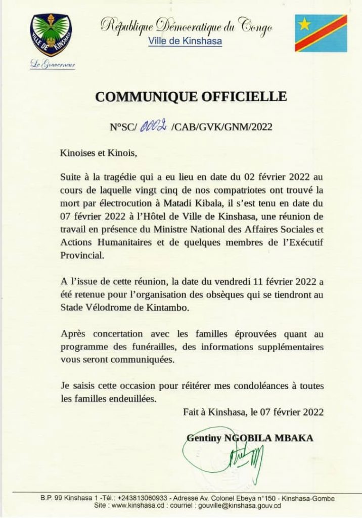 Inhumation des morts de matadi kibala ce vendredi