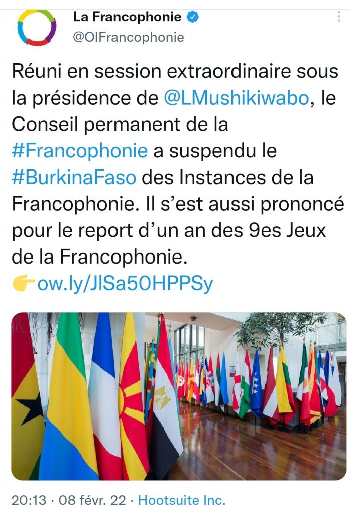 Les jeux de la Francophonie reportés en 2023