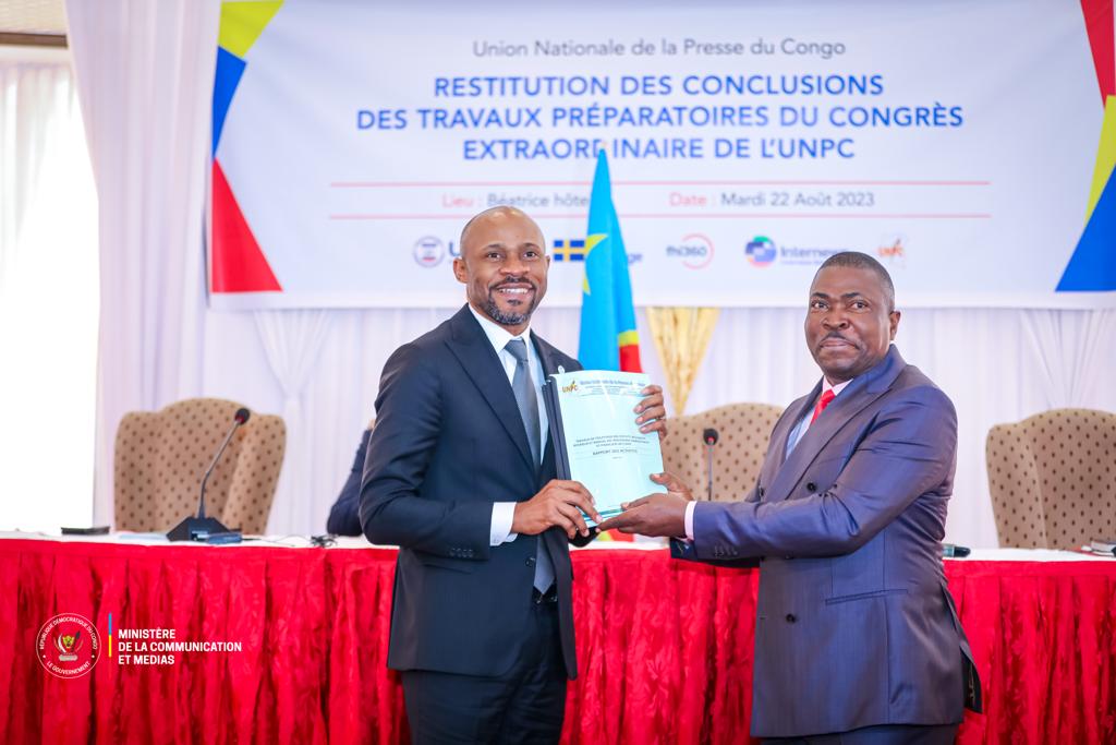 UNPC : Patrick Muyaya assiste à la restitution des travaux préparatoires du prochain congrès