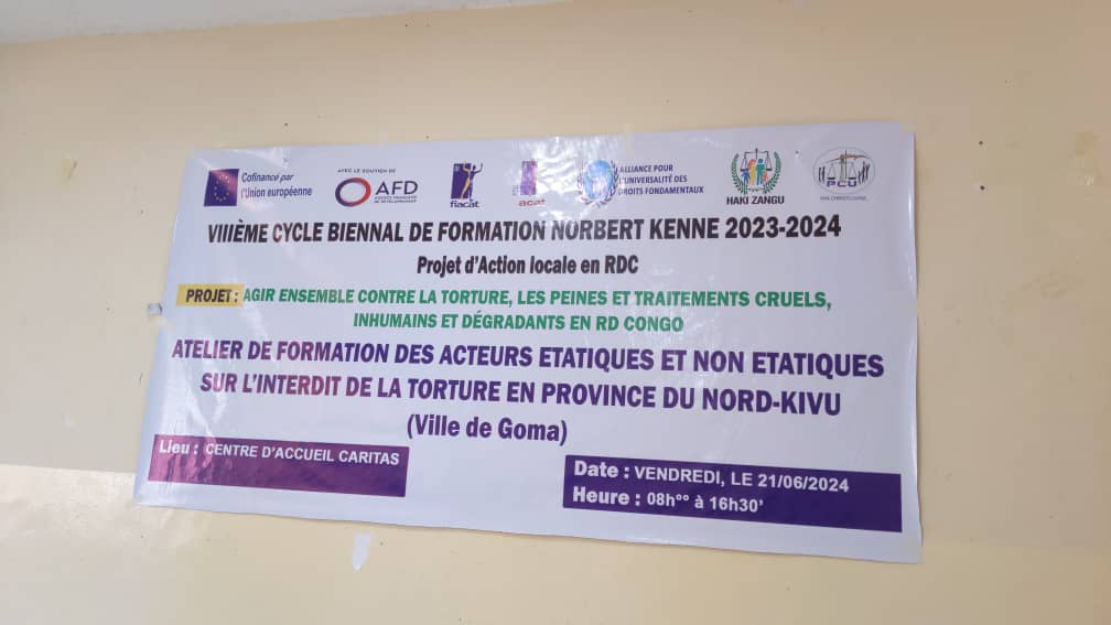 Goma : Haki Zangu dans le consortium ACAT Tshopo, AUDF Kinshasa et Pax Christi Uvira lance un appel aux autorités à jouer un rôle crucial sur la lutte contre la torture au Nord-Kivu